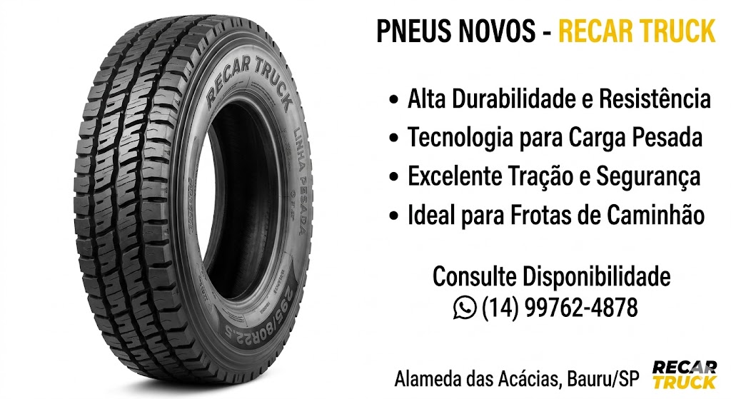 Pneu novo comercializado pela Recar Truck